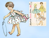 1950s Vintage Simplicity Sewing Pattern 1149 Baby Girls Dress & Topper Size 1