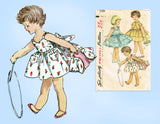 1950s Vintage Simplicity Sewing Pattern 1149 Toddler Girls Sun Dress Size 2 21B