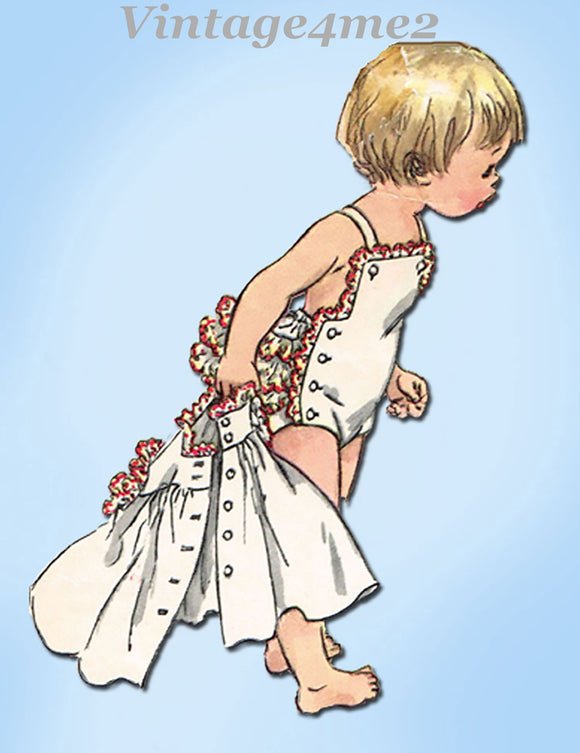 1950s Vintage Simplicity Pattern 1151 Cute Baby Rumba Sun Suit and Dress 6mo