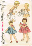 1950s Original Vintage Simplicity Pattern 1151 Baby Rumba Sun Suit and Dress Sz2
