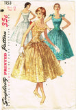 1950s Vintage Simplicity Sewing Pattern 1153 Misses Cocktail or Prom Dress Sz 12
