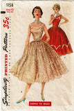 1950s VTG Simplicity Sewing Pattern 1158 Misses Rockabilly Cocktail Dress Sz 30B
