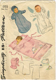 1940s Vintage Simplicity Sewing Pattern 1158 Baby Carriage Suit & Sleeping Mat