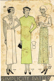 Simplicity 1161: 1930s Stunning Misses Street Dress 34 B Vintage Sewing Pattern