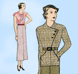 Simplicity 1161: 1930s Stunning Misses Street Dress 34 B Vintage Sewing Pattern