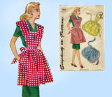 1940s Vintage Simplicity Sewing Pattern 1163 WWII Misses Full or Half Apron MED