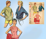 simplicity 1172: 1950s Cute Misses Pullover & Blouse 30B Vintage Sewing Pattern