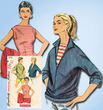 Simplicity 1172: 1950s Uncut Misses Pullover & Blouse 32B Vintage Sewing Pattern