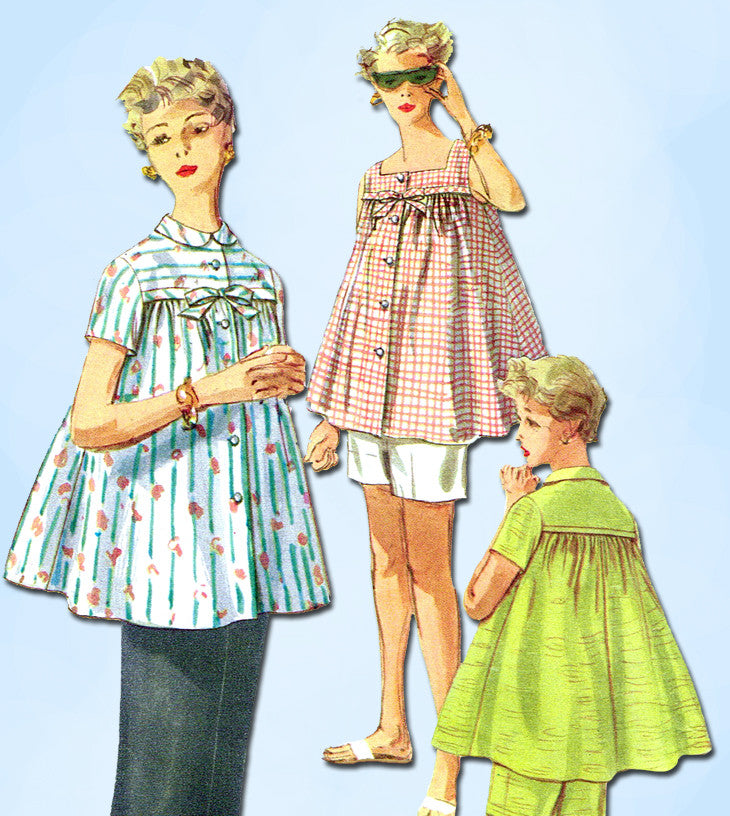 1950s Vintage Simplicity Sewing Pattern 1174 Maternity Top & Skirt 31B ...