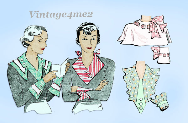 Simplicity 1175: 1930s Stunning Misses Set of Collars MED Vintage Sewing Pattern