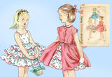 1950s Vintage Simplicity Sewing Pattern 1187 Toddler Girls Layered Dress Sz 4