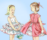 1950s Vintage Simplicity Sewing Pattern 1187 Toddler Girls Layered Dress Sz 4