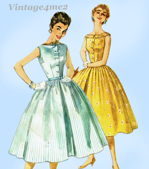 Simplicity 1191: 1950s Misses Sleeveless Party Dress 34 B Vintage Sewing Pattern