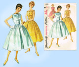 Simplicity 1191: 1950s Misses Sleeveless Party Dress 34 B Vintage Sewing Pattern