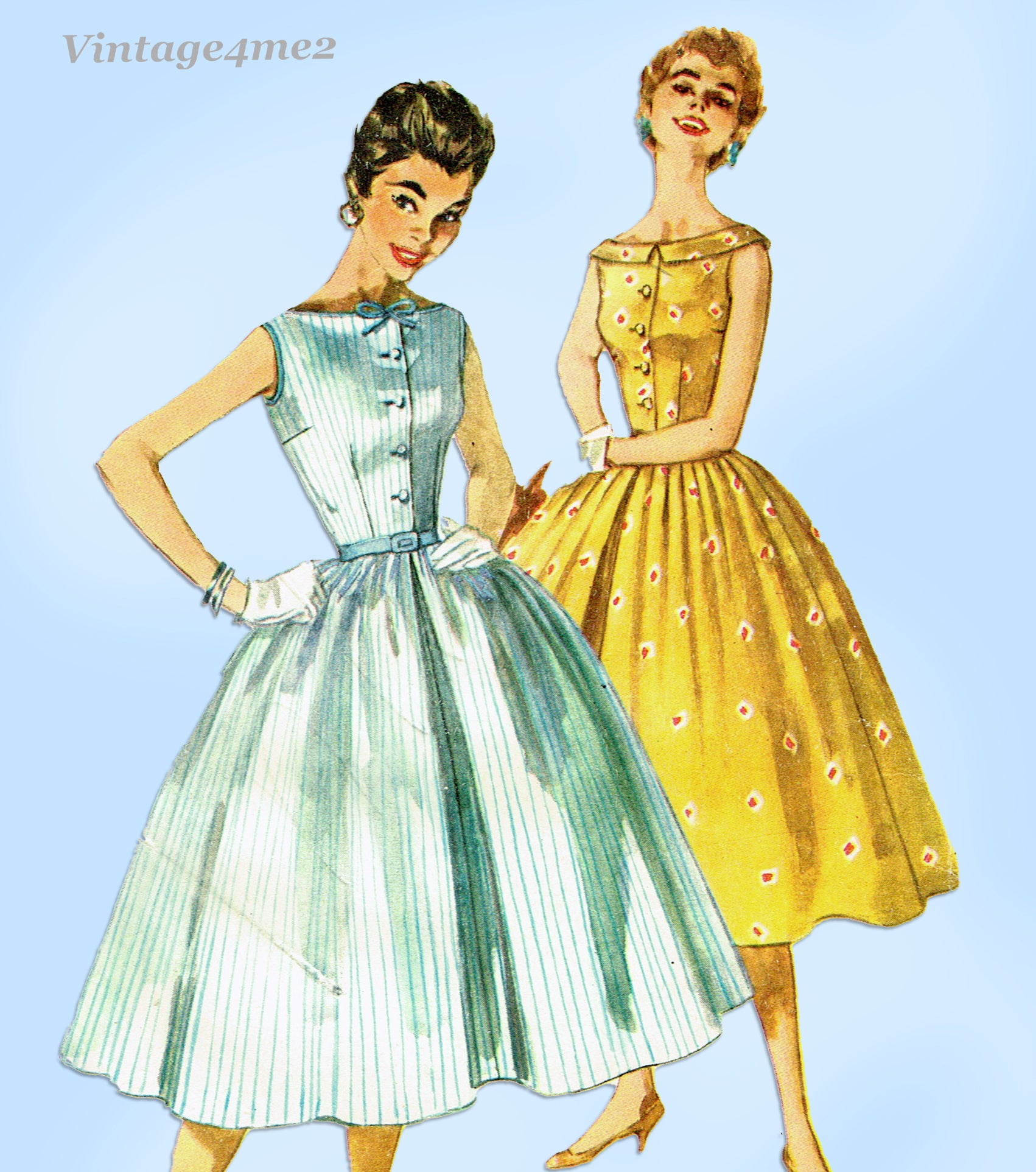 Simplicity 1191: 1950s Cute Misses Party Dress Vintage Sewing Pattern Vintage4me2 Simplicity 1191: 1950s Cute Misses Party Dress Vintage Sewing Pattern Vintage4me2
