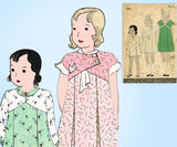 1930s Vintage Simplicity Sewing Pattern 1193 Toddler Girls Bloomer Dress Size 6