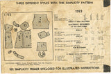 1930s Vintage Simplicity Sewing Pattern 1193 Toddler Girls Bloomer Dress Size 6