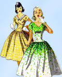 1950s Original Vintage Simplicity Pattern 1195 Easy Misses Party Dress Size 30 B