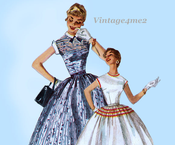 Simplicity 1196: 1950s Cute Misses Sun Dress Vintage Sewing Pattern
