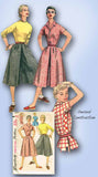 1950s Vintage Simplicity Sewing Pattern 1209 Uncut Misses Culotte Dress Size 14