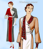 Simplicity 1211: 1930s Stunning Womens Dress Size 38 Bust Vintage Sewing Pattern