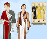 Simplicity 1211: 1930s Stunning Womens Dress Size 38 Bust Vintage Sewing Pattern