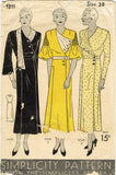 Simplicity 1211: 1930s Stunning Womens Dress Size 38 Bust Vintage Sewing Pattern