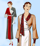 Simplicity 1211: 1930s Stunning Womens Dress Size 38 Bust Vintage Sewing Pattern