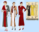Simplicity 1211: 1930s Stunning Womens Dress Size 38 Bust Vintage Sewing Pattern