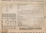 1940s Original Vintage Simplicity Pattern 1221 Misses Jumper & Jacket Size 36 Bust