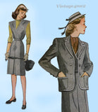 1940s Original Vintage Simplicity Pattern 1221 Misses Jumper & Jacket Size 36 Bust