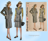 1940s Original Vintage Simplicity Pattern 1221 Misses Jumper & Jacket Size 36 Bust