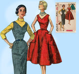 1950s Original Vintage Simplicity Sewing Pattern 1235 Misses Dress or Jumper Sz 33 B