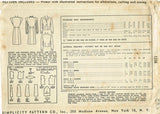 1940s Vintage Simplicity Sewing Pattern 1238 WWII Misses Dress or Jumper Sz 34 B