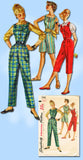 1950s Vintage Simplicity Sewing Pattern 1242 FF Misses Overalls or Coveralls 32B