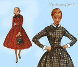 1950s Vintage Simplicity Sewing Pattern 1269 Easy Misses Modest Dress Sz 30 B