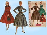 1950s Vintage Simplicity Sewing Pattern 1269 Easy Misses Modest Dress Sz 30 B