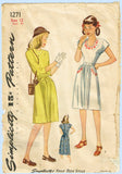 1940s Original Vintage Simplicity Pattern 1271 Uncut WWII Embroidered Dress 30 B