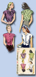 1940s Vintage Simplicity Sewing Pattern 1279 Uncut Misses WWII Blouse Sz 14 32B