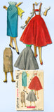 1950s Vintage Simplicity Sewing Pattern 1281 Easy Misses Suspender Skirt Sz 25 W