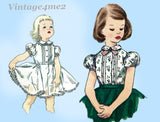 1950s Vintage Simplicity Sewing Pattern 1287 Cute Toddler Girls Petti Blouse Sz 6