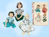 1950s Vintage Simplicity Sewing Pattern 1287 Cute Toddler Girls Petti Blouse Sz 6