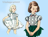 1950s Vintage Simplicity Sewing Pattern 1287 Cute Toddler Girls Petti Blouse