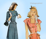 Simplicity 1288: 1940s Easy Uncut Teen Misses Dress 33 B Vintage Sewing Pattern