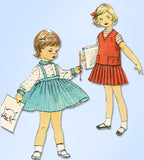 1950s Vintage Simplicity Sewing Pattern 1289 Uncut Toddler Girls Suit Size 5