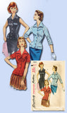 1950s Original Vintage Simplicity Sewing Pattern 1313 Lovely Misses Blouse 34 B