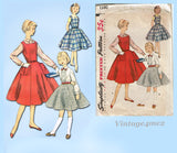 1950s Vintage Simplicity Sewing Pattern 1330 Cute Toddler Girls Jumper Dress Sz 6