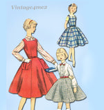 1950s Vintage Simplicity Sewing Pattern 1330 Cute Toddler Girls Jumper Dress Sz 6