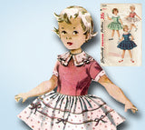 1950s Vintage Simplicity Sewing Pattern 1334 Cute Toddler Girls Dress Size 4
