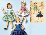 1950s Vintage Simplicity Sewing Pattern 1334 Cute Toddler Girls Dress Size 6